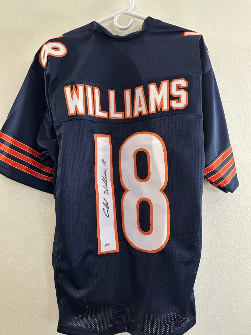 CALEB WILLIAMS SIGNED CHICAGO BEARS QB AUTOGRAPHED CUSTOM JERSEY w/COA XL - 1084